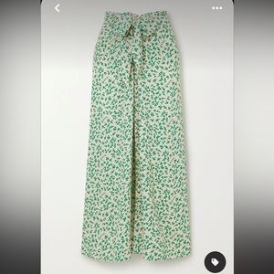 Ganni Knotted printed crepe midi skirt